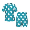 thumbnail image 1 of Fotbe Sky Blue And White Polka Dot Pijama Estampada de 2 Piezas para Niños – Ropa de Dormir de Manga Corta Cómoda para Niños y Niñas, Camiseta y Shorts de Algodón-Small, 1 of 6