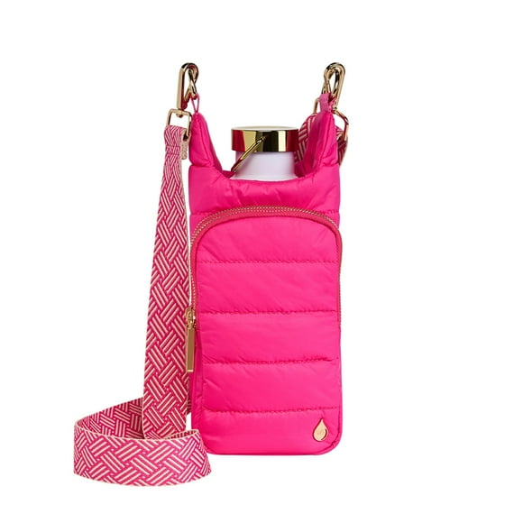 Wanderfull Original Hydrobag Se Adapta A Un Soporte Para Botella De Agua De Hasta 32 Onzas Con Correa - Bolsa Cruzada Para Botella De Agua Con Manos Libres Y Bolsillo Para Teléfono - Rosa