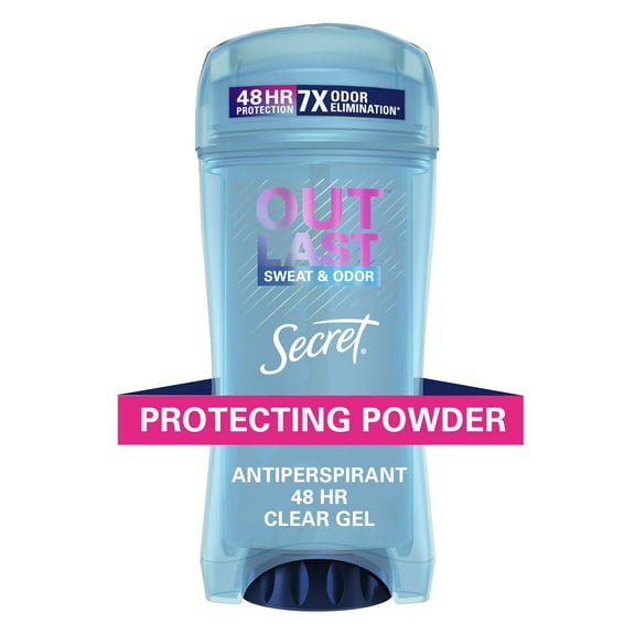 Secret Outlast Clear Gel Antiperspirant Deodorant for Women, Protecting Powder 2.6 Oz