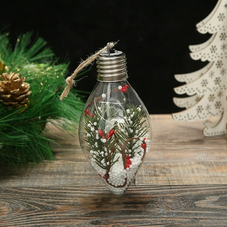 

HGWXX7 Christmas Decorations Double Pointed Sphere Christmas Tree Pendant Indoor Creative Transparent Light Emitting Led Christmas Ball