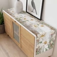 thumbnail image 4 of Brown Botanical Table Runner - 90 Inch Long, Kitchen Dining Table Runner Dresser Scarves, Spring Floral Retro Watercolor Farmhouse Decor for Coffee Tables Wedding Party Banquet, 4 of 8