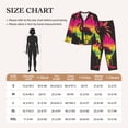 thumbnail image 4 of KLL Flamingo And Palm Trees At Sunset Print Women's Long Sleeve Pajamas with Pants Sleepwear Loungewear 2 Set-Medium, 4 of 8