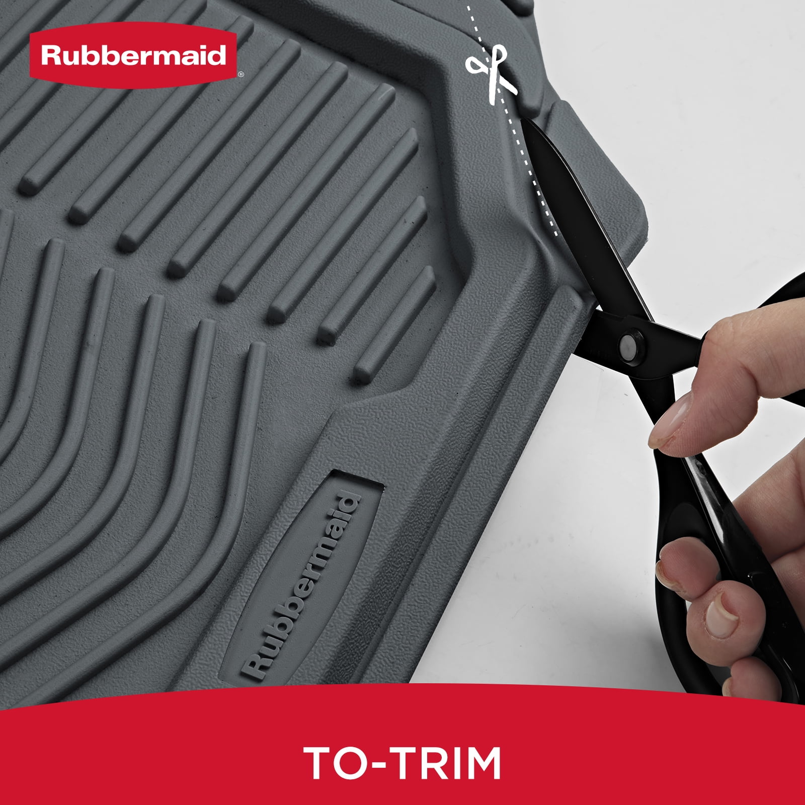 Rubbermaid Car Floor Mats,Heavy Rubber Car  Mats Set, Non-Slip,  Easy to Clean, Universal Fit for Cars, Trucks & SUVs,  Gray