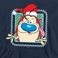 thumbnail image 2 of Ren & Stimpy Festive Stimpy With Christmas Santa Hat Unisex Adult Pull-Over Hoodie, 2 of 5