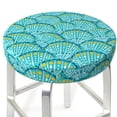 thumbnail image 6 of Goofa Beautiful Seashells Printed Stool Covers Round, Waterproof Round Bar Stool Covers Anti-Slip Round Bar Stool Seat Cover with Elastic Bands Durable -13 inch, 6 of 7