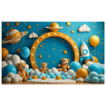 thumbnail image 7 of Blue Themed Background with Clouds Stars and Teddy Bears Banner Party Decorations Birthday Party Photography Props Baby Shower Backdrop Decors, 7 of 7