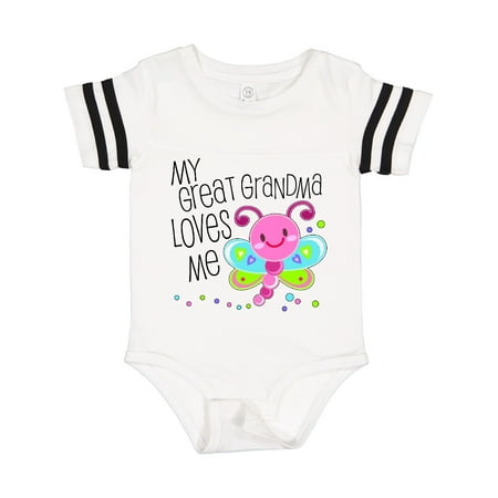 

Inktastic My Great Grandma Loves Me- Cute Dragonfly Gift Baby Boy or Baby Girl Bodysuit