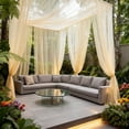 thumbnail image 3 of Rosnek Large Size Outdoor Mosquito Netting Curtain, DIY Cut to Size High Density Airy Mesh Net Outdoor Sheer Curtains for Patio Gazebo Porch Pergola, Rod Pocket 1 Panel (10.5 x 10 ft, Beige), 3 of 8