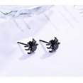 thumbnail image 5 of Pendientes minimalistas de plata de ley 925 Pendientes punk de araña negra (1 par) Rojo Verde, 5 of 5