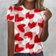thumbnail image 1 of Fiudx Liquidación de Ofertas Flash Blusa de Manga Corta Estampada a La Moda para Mujer, Blusas Informales con Cuello Redondo, 1 of 4