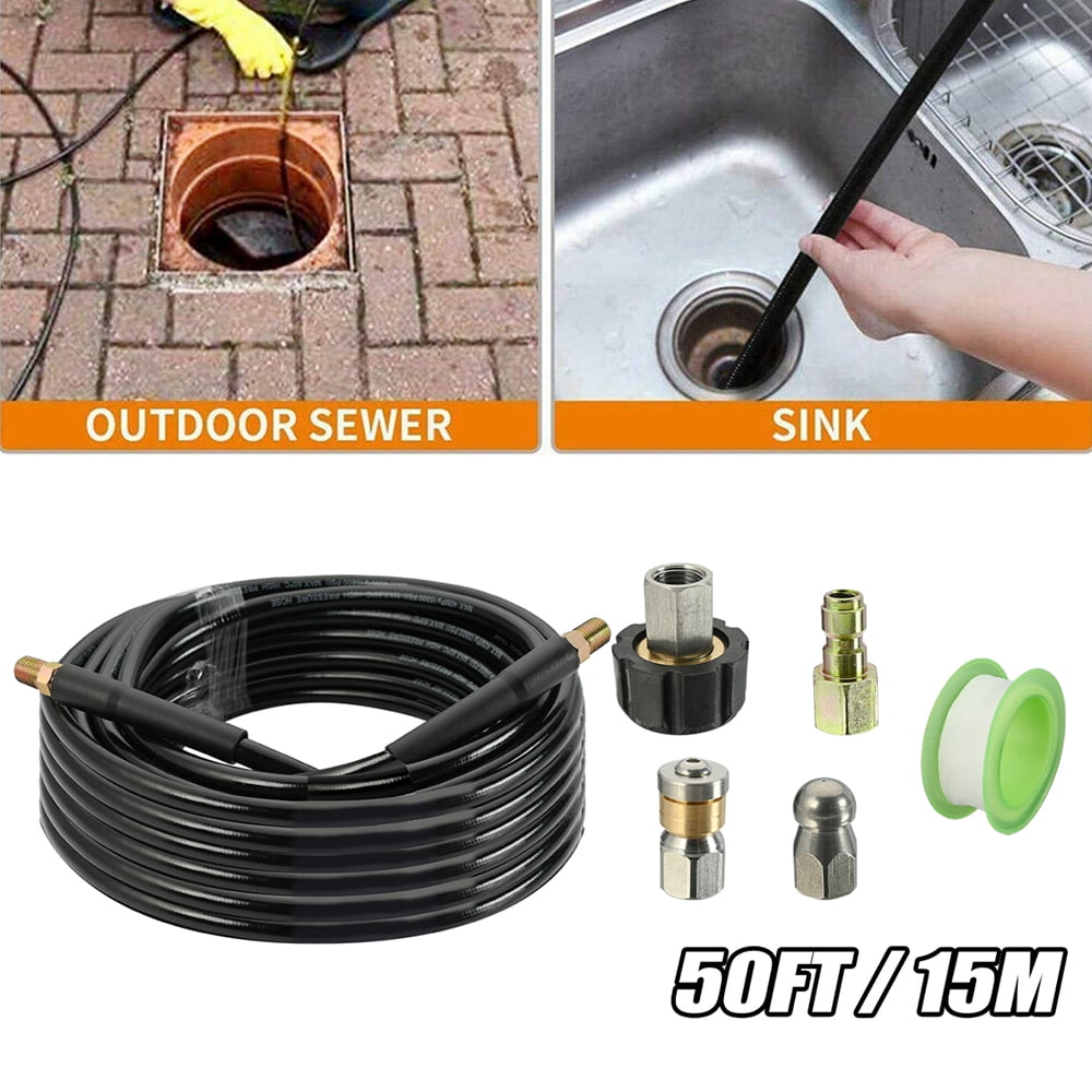 50ft Drain Cleaning Hose, Max Working Pressure 5800 PSI, Burst