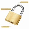 thumbnail image 3 of 12 Pack Mini Padlock Small Padlock Solid Brass Locks with 3 Key for Luggage Lock,Backpack,Gym Locker, 3 of 5