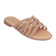 thumbnail image 2 of GC Shoes Womens Flat Fashion Sandals, Dressy Criss Cross Rhinestone Band Summer Flats, Slip On Dress Slides, Sage/Silver/9.5, 2 of 6