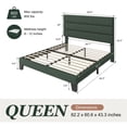 thumbnail image 7 of Amolife Queen Bed Frame, Platform Bed Frame with Chenile Fabric Upholstered Slat Headboard, Green, 7 of 7