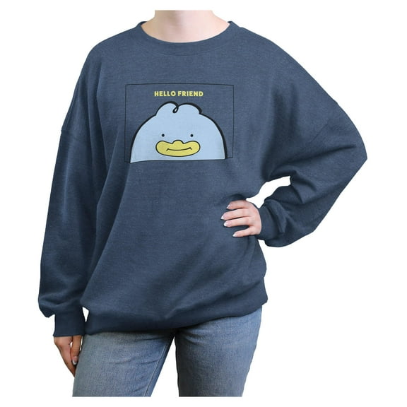 Juniors KPop Demon Hunters Hello Friend Duck Note Sweatshirt