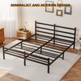 thumbnail image 3 of Heavy Duty Thick Metal Bed Frame With Headboard Footboard, 1200lb Load Capacity, King Size, 3 of 9