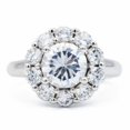 thumbnail image 2 of HeartsAndYou 3.5ct Round Cut Moissanite Engagement Ring for Women Solitaire Halo 18k White Gold over Silver, 2 of 9