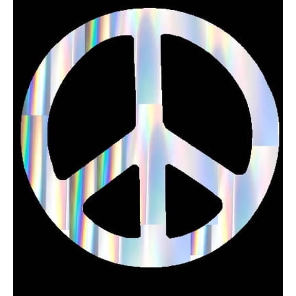 Car Decal Holographic Peace Sign 6 Inch Professional Sticker for Truck, Car, Tumbler, Cup, Laptop, Decor, Locker, Table, Window