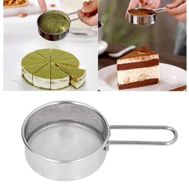 Mini Round Flour Sieve Stainless Steel Fine Mesh Strainer for Home Bakeries Cake Shops