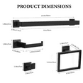 thumbnail image 6 of 10-Piece Matte Black Bathroom Hardware Set Tow Set for Bathroom Include 24 inch Tow Towel Ring  Holder Coat Hooks Stainless Steel Wall Mounted Towel Holder Set, 6 of 6