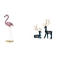 thumbnail image 1 of Escultura de resina de flamenco y Figuras de arte moderno de aves y ciervos para decoración del hogar y jardín con soporte de metal para sala de, 1 of 8