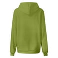thumbnail image 6 of QUYUON Womens Hooded Sweatshirts Casual Long Sleeve Crew Neck Hoodies Pullover Tops Comfy Loose Fit Drawstring Sweatshirts with Pockets Solid Cute Tunic Sweatshirts Winter Shirts Army Green M, 6 of 6