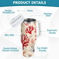 thumbnail image 2 of Yayeee 40oz Double-Wall Insulated Stainless Steel Tumbler with Handle Bottle, Retro Starfish, 2 of 8