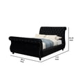 thumbnail image 5 of Benjara California King Fabric Upholstered Sleigh Bed with Deep Button Tufts, Black, 5 of 5