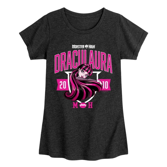 Monster High - Draculaura Collegiate - Youth Girls Fitted Short Sleeve T-Shirt