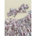 thumbnail image 6 of Nygoyerh Baby Girls Floral Print Romper 3M 6M 12M 18M Elastic Neckline Outfits Long Sleeve Shirred Jumpsuit + Headband Newborn Infant Clothing, 6 of 8