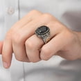 thumbnail image 2 of Vintage Gemstone Ring-Gift for Him and Her-925k Turkish Handmade Sterling Silver Black Ring, 2 of 2
