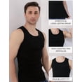 thumbnail image 3 of Men's 100% Cotton Ribbed, Tank Tops 3-Pack - Ultra Soft, Stretchy Fit, Breathable & Durable - Ideal for Layering, Gym & Daily Wear - Fade-Resistant, Moisture-Wicking Basics, Black Pack, 3XL, 3 of 8