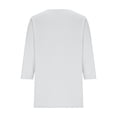 thumbnail image 5 of Babysbule Women's Scalloped V Neck 3/4 Sleeve T Shirt, Casual Loose Solid Blouse for Daily All Season Wear, 5 of 6