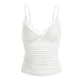 thumbnail image 5 of COMVALUE Tops for Women Sexy Tank Tops Y2K V Neck Spaghetti Strap Slim Going Out Top (White, S), 5 of 6