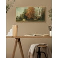 thumbnail image 5 of Drsoum Vintage Wall Art Countryside River Landscape Painting Retro Fall Scenery Farmhouse Kitchen Living Room Decor 8x16in Natural Framed, 5 of 7