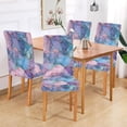 thumbnail image 2 of Yayeee 2 Pack Dining Chair Covers Stretch Parson Chairs Slipcovers Seat Protector, Pink Marble Pattern, 2 of 6