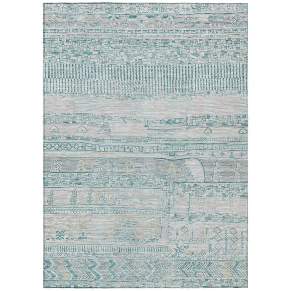Dalyn Rugs Machine Washable Indoor/Outdoor Chantille Teal 2'6" x 3'10" Rug