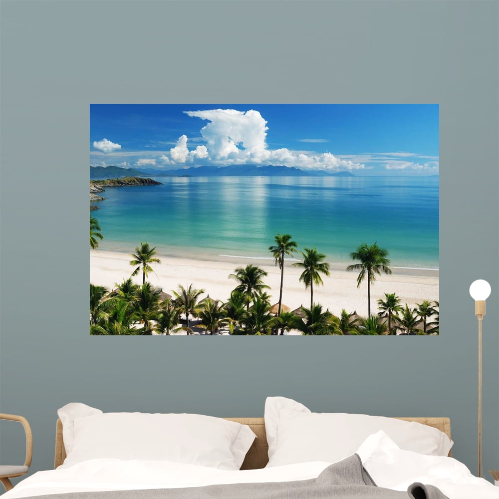 Beach Scene Tropics Pacific Wall Mural Decal Sticker, Wallmonkeys Peel