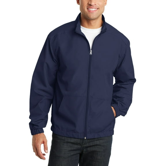 Just Blanks Essential Jacket Dyed To Match Zipper Elastic Cuffs And Hem, True Navy, 4XL