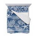 thumbnail image 7 of Quilts Twin-XL Size Bedding Set, Navy Blue Coastal Lightweight Quilted Comforter, Nautical Starfish Coral Jellyfish Shell Sea Soft Bedspread Coverlet with Pillow Covers for All Season, 68" x 98", 7 of 7