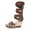 Brown, variant on Leopard Platform Wedge Heeled Strappy Sandals for Women 2026 Trendy Casual Elastic Mid Calf Band Espadrilles Chunky Extra Heels Dress Summer Shoes with Back Zipper Black Size 6.5