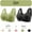 Green, variant on CLOISE Bras for Older Women Front Closure Plus Size 2 Pack Front Closure Full Coverage No Underwire Bras for Seniors Wireless Push up Bras with Back Support Lace Everyday Bras Green XL