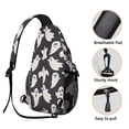 thumbnail image 3 of Sling Backpack,Dark Halloween White Ghosts Sling Bag with Water Bottle Holder,Waterproof Sling Bag for Men/Women with Headphone Jack for Hiking,Travel, 3 of 6