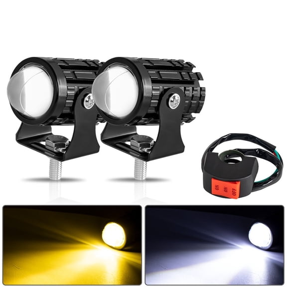 YIWEI 8-80V Motorcycle Driving Light Headlight Spotlight Lamp Fog Light Dual Color