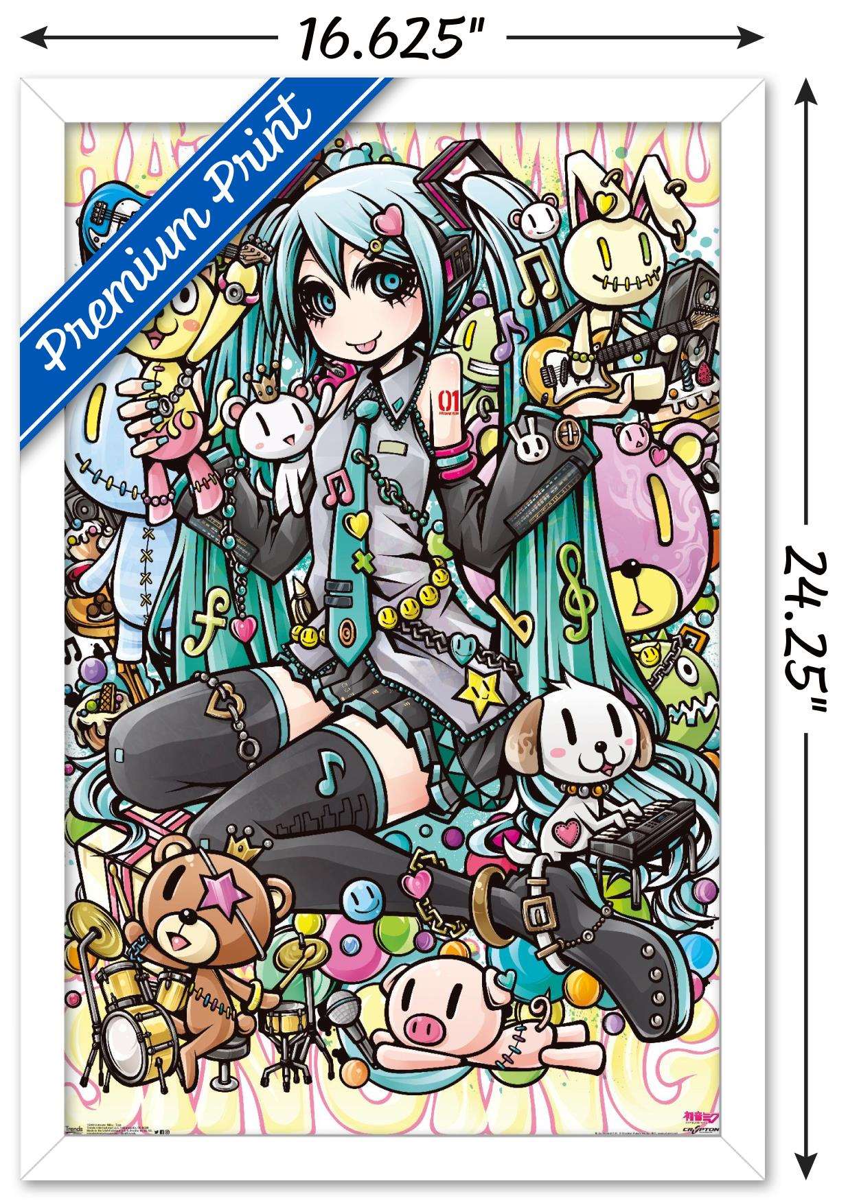 Hatsune Miku - Toys Wall Poster, 14.725" x 22.375", Framed