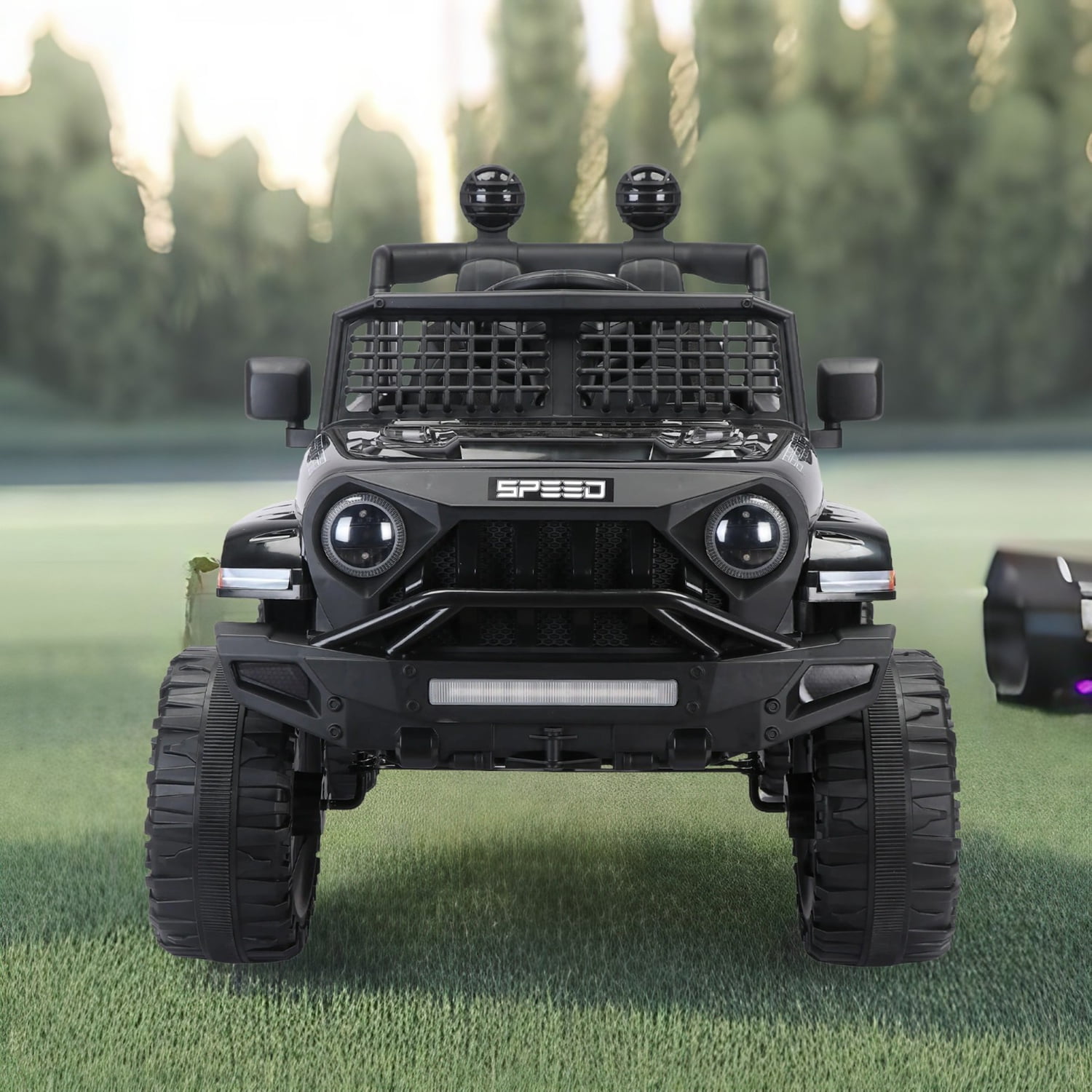 CIPACHO 12V Powered Ride On Truck Car for Kid, Electric Toy Car with 2.4G Parents Remote Control, USB, MP3, Bluetooth, LED Light, Black