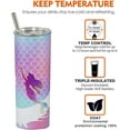 thumbnail image 6 of Mermaid Tumbler With Lid and Straw Stainless Steel 20oz Mermaid Skinny Tumbler Insulated Mermaid Cups Travel Mug Water Bottle Tumbler Mermaid Gifts for Women, 6 of 6
