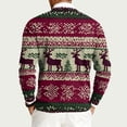 thumbnail image 4 of Men's Crew Neck Sweaters Long Sleeve Christmas Print Men's Knit Pullover Sweaters Casual Winter Tops Pink 2XL, 4 of 6