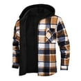 thumbnail image 4 of Men Shirts Casual Shirts Flannel Hooded Shirt Fall Winter Warmth Tee, 4 of 4