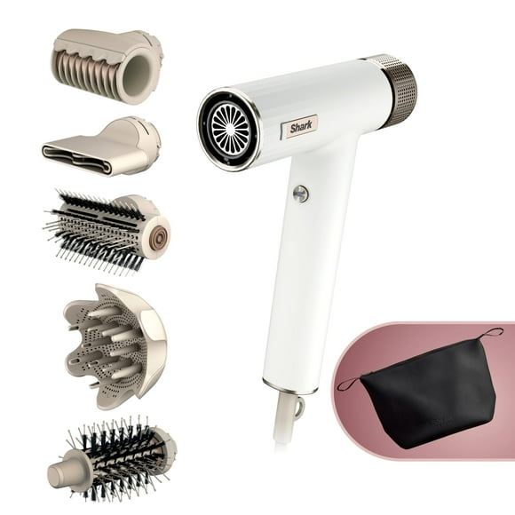 Shark SpeedStyle RapidGloss Finisher and High-Velocity Dryer with IQ Speed Styling and Drying Suite Lightweight Ionic No Heat Damage for All Hair Types Silk HD352